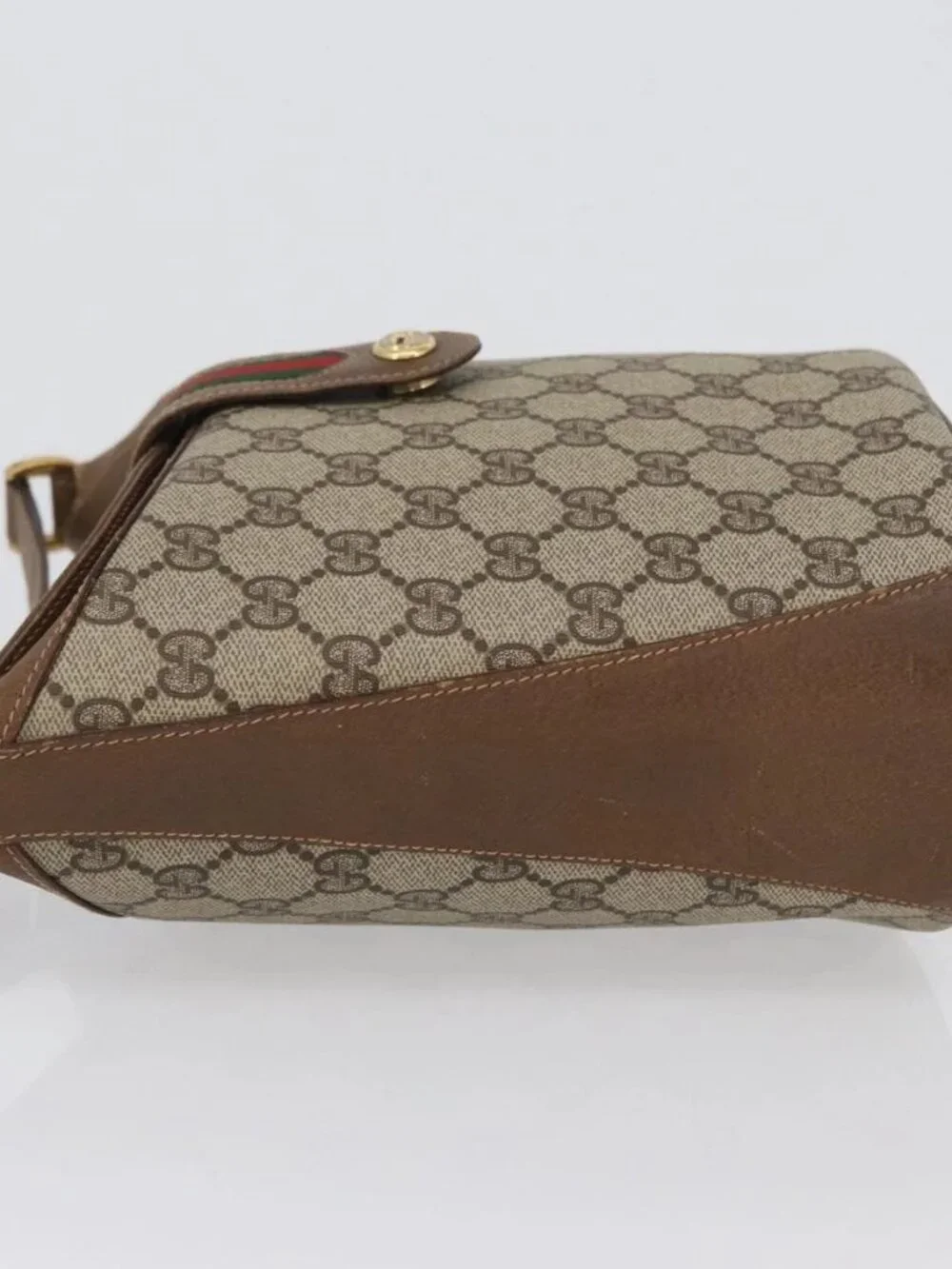 GUCCI GG Supreme Web Sherry Line Bag PVC Beige Gold 904 02 081 Auth ep13481 - Picture 6 of 16